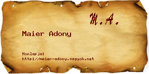 Maier Adony névjegykártya